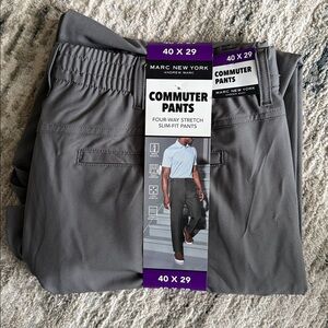 NWT Marc New York Men's Gray Commuter Pants 40x29